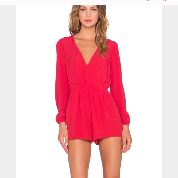red long romper